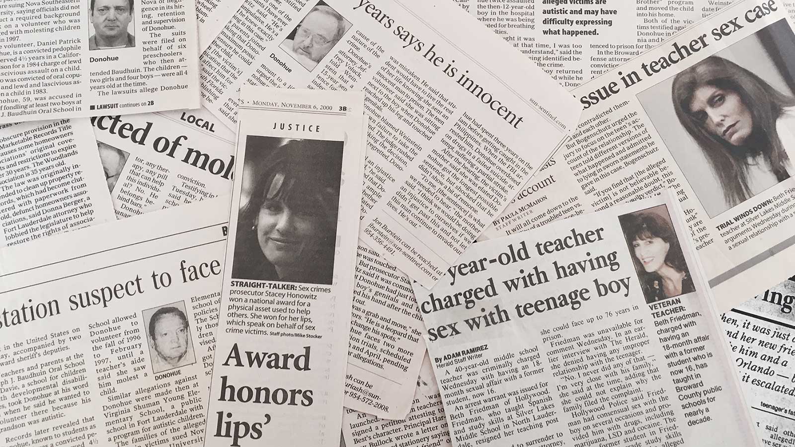 Newspaper aricles by and for Stacey Honowitz